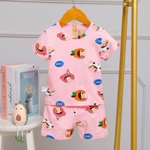 Quality Fruit Soft Cotton Summer Pyjama Sets Moisture Absorption For 120cm Height Girls wholesale