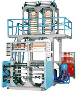 Quality Double Head PE Film Extrusion Machine 1 machine to give double film rolls wholesale