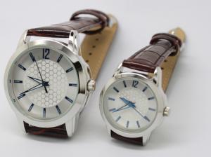 Quality Quartz Couple Alloy Wrist Watch Classic White With PU Leather Band wholesale