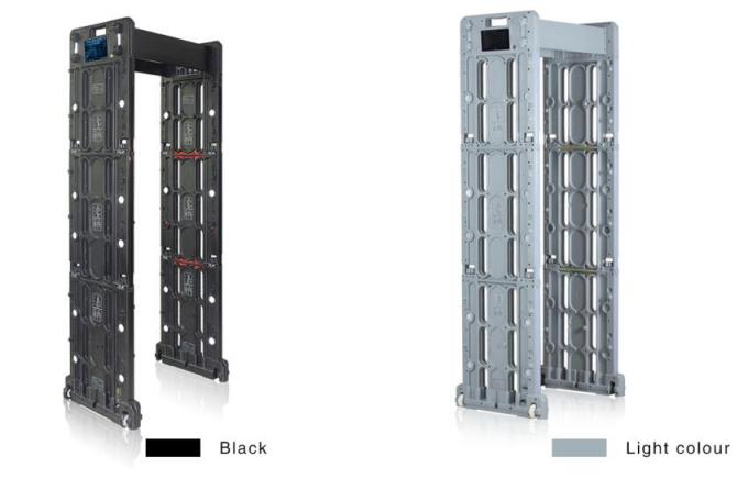 Portable Walkthrough Metal Detector Gate , 24 zones Visual Audible Alarm