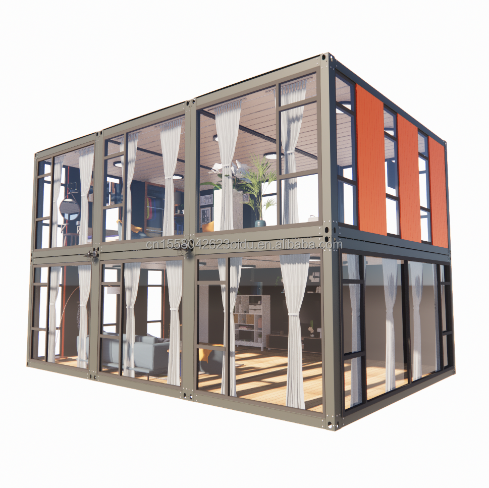 Hotel Flat Pack Steel Product Modern Design Fabricated Apartment by Cbox Luxury Two-Layer Portable Container House