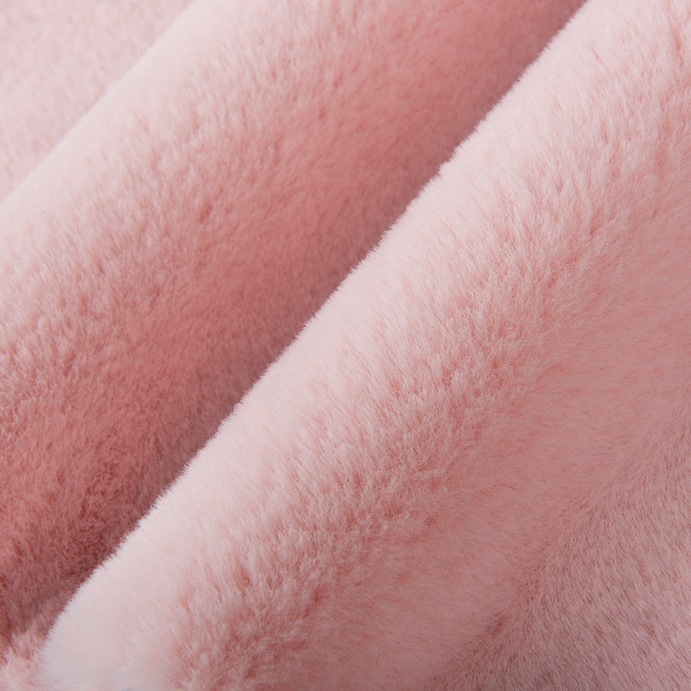 Description Faux Rabbit Fur Fabric Suede Bonded Plush Fabric for Garments Any Color