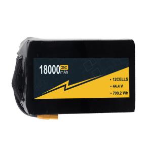 Quality 18000mAh 44.4v 12S1P 18Ah UAV Lipo Battery Lightweight 1 Year Warranty wholesale
