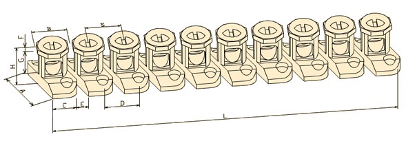 Europe Through Terminal Block RU155 Pin pitch: 15.5mm