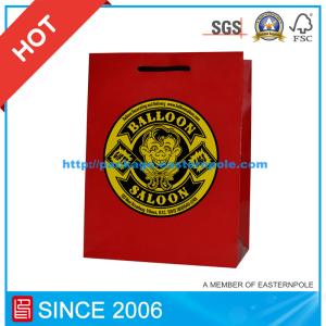 Quality Hot Stamping Red Paper Shopping Gift Bag wholesale
