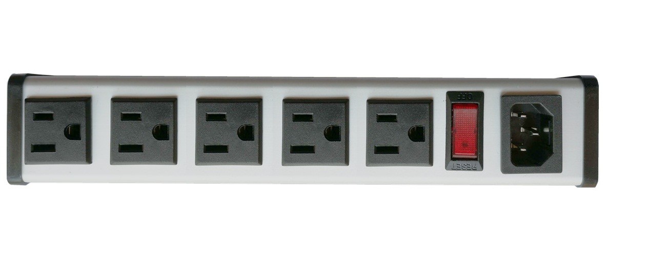SFC-IEC-A1B series 5 to 14" 15Amp metal Hardwired Power Strip with 5Outlets