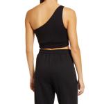 Factory Cotton Spandex Sexy Custom Logo One Shoulder Top Knitted Sleeveless Tank