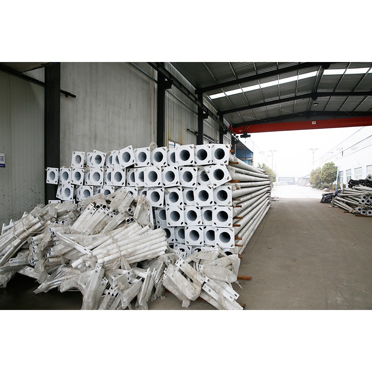 Cutting Process Double Arm Y Shape Led Street Light Pole with and Single-side Bracket