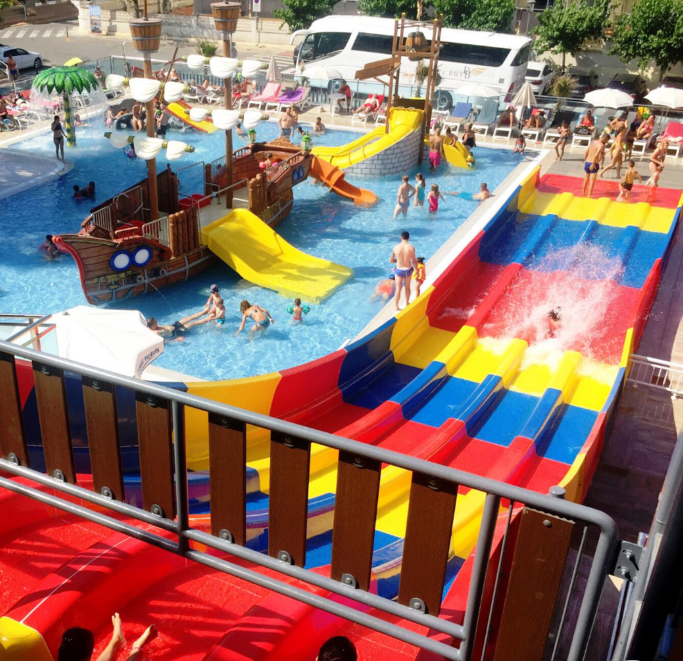 1.5m High FRP Swimming Pool Water Slide Family Blue Water Slide Anti Rust