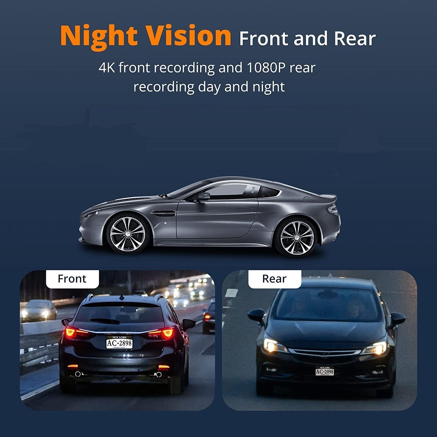 V53 Dash Cam 4K UHD Sony Night Vision Dash Cam Dual Camera GPS Wi-Fi Dashcam 24H Parking Monitor 170°FOV dvr Car Camera