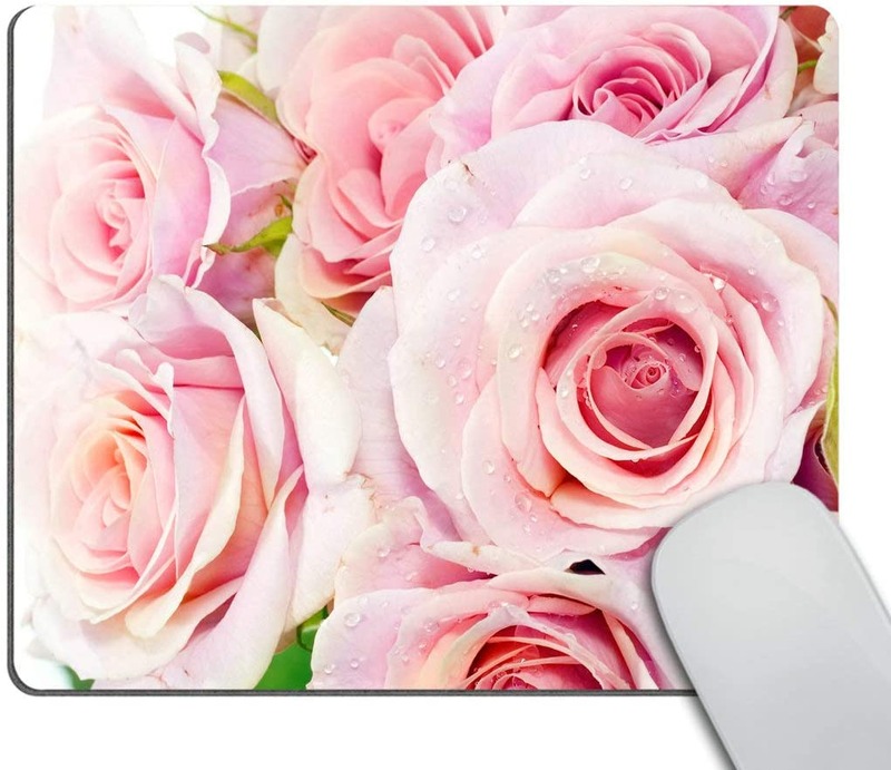 Minglu MP-031Custom Mouse Pad Pink Rose Rectangle Non-Slip Rubber Mouse Pad Mousepad Mat
