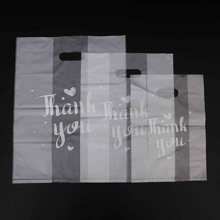 Customized Eco Friendly Tote Bag THANKYOU Plastic Shopping Bag with 50-200microns Thickness