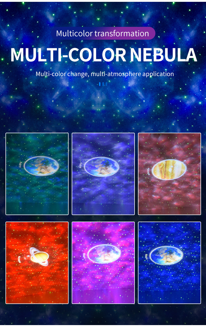 RGB LED Laser Star Projector Planet Galaxy Lighting Lamp Night Light Star Projector For Kids Adults Bedroom
