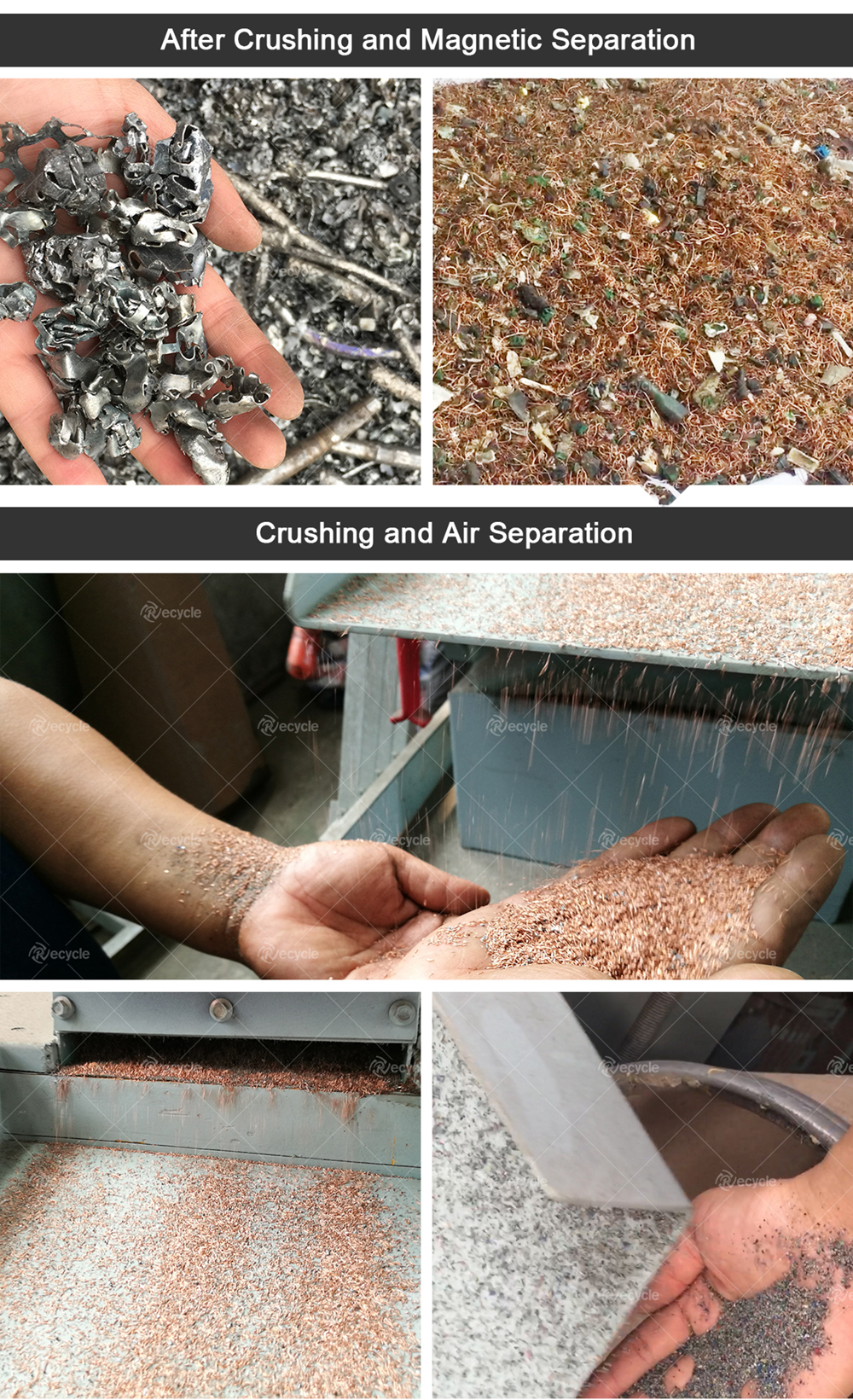 9000 kg High Separation Rate Scrap Electric Motor Copper Recycling Machine Stator Shredding Equipment