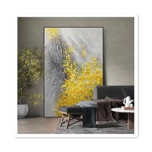 Quality Modern Handpainted Oil Painting On Canvas Abstract Landscape Fortune Golden Leaf Texture Art wholesale