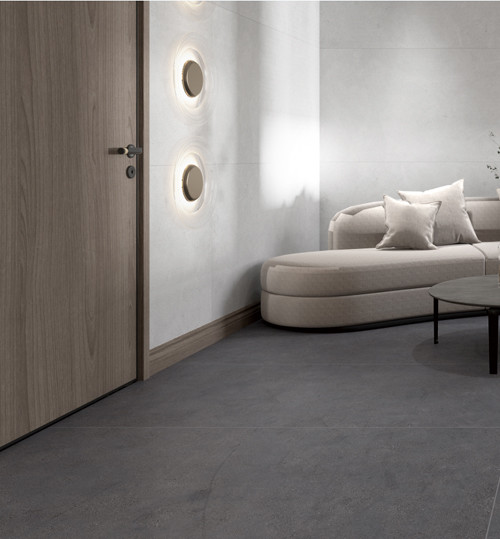 Digital Glaze R9 Cement Look Ceramic Floor Tiles Dark Grey
