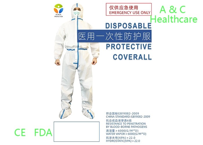 Anti Blood Isolation Disposable Protective Gowns With Thumbhole Long Sleeve