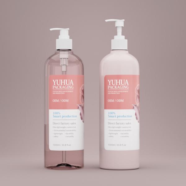Wholesale Plastic Lotion Bottle White1000ML Custom PET Shampoo and Conditioner