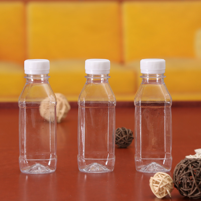 28MM CLEAR ODM 8OZ PLASTIC BEVERAGE BOTTLE WITH LIDS