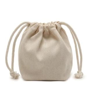 Quality Thick Fabric Drawstring Gift Bags Custom Logo Heavy Cotton Canvas Drawstring Pouch Belt Bag Jewelry Bag wholesale