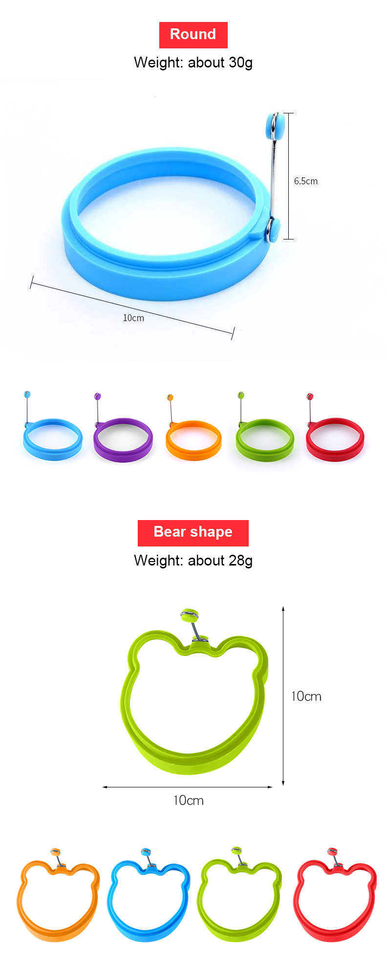 OEM Logo Sustainable Round Design Silicone Egg Rings