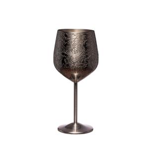 Quality Premium Grade Solid Stainless Steel Unbreakable Black Wine Glasses wholesale