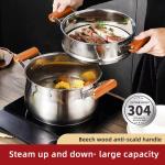 Factory Two Layer Cook Food Steamer Pot 18/8 Stainless Steel Steamer Pot With