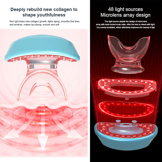 Microlens Array 48 LED Red Lights 400mA Battery Lip Plumper Device
