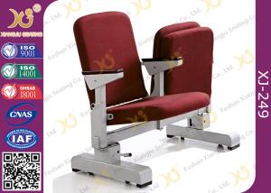 Quality Stain Proof Stadium Theater Seating , Velvet Fabric Upholstered Sports Stadium Seats wholesale