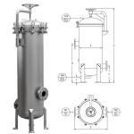 Precision Cartridge Water Filter Housing for Food Beverage Stainless Steel 304