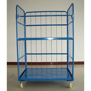 Quality Storage Wire Mesh Cargo Folding Container Warehouse Steel Cage Bin 500kg wholesale