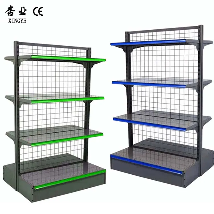 Customized Color Metal Gondola Shelving Mesh Rack For Retail Store