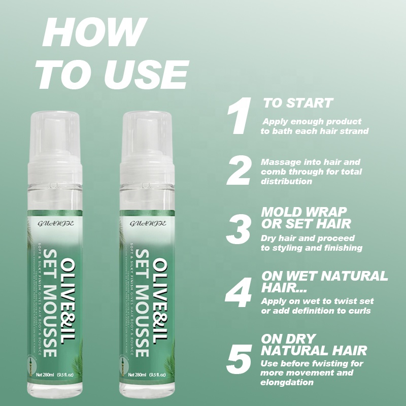 No Flaking Olive Oil Hair Styling Mousse For All Hair Types