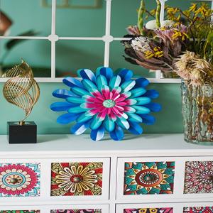 Quality OEM / ODM Metal Flower Garden Ornaments Exquisite Iron Wall Hanging Decor wholesale