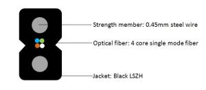 Quality Four Core Steel Rod Indoor FTTH Drop Cable G657a2 GJXH OEM Service wholesale