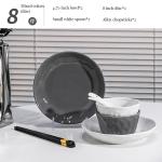 End Ceramic Tableware Set Gold Rim Perfect for Home and Hotel Includes Bowls 12