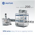 Huituo Rotary 10 Head Full Servo Lotion Pump Capping Machine