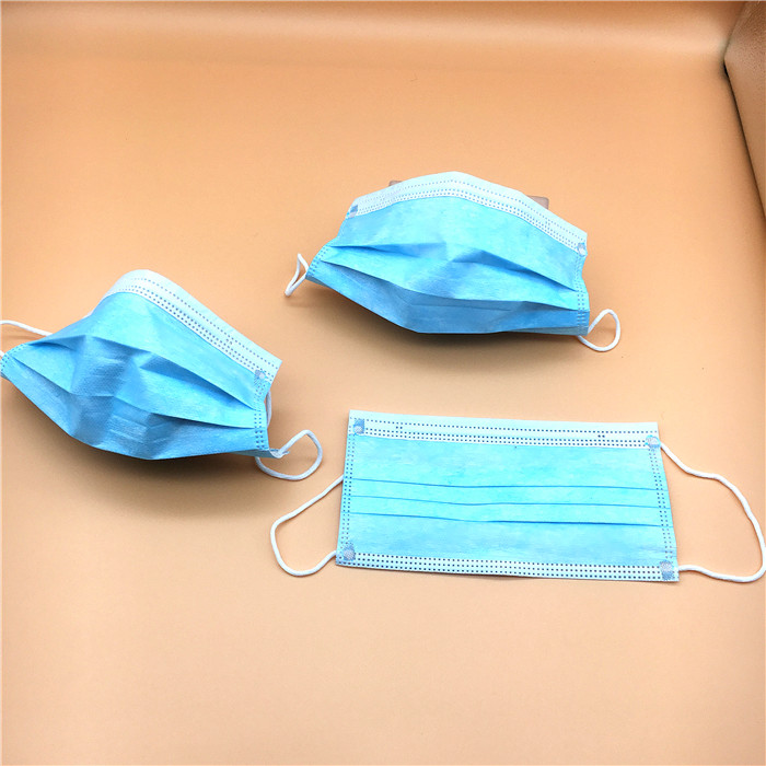 Anti Virus Disposable Dust Mask / Disposable Mouth Mask Blue Color Customized