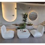 Custom Fiberglass Resin Furniture Table Chair Sets White color
