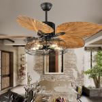 European-style retro ceiling fan remote control Ceiling Fans Restaurant Living