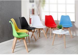 Quality Ergonomic Wooden Legs PU Dining Chair wholesale