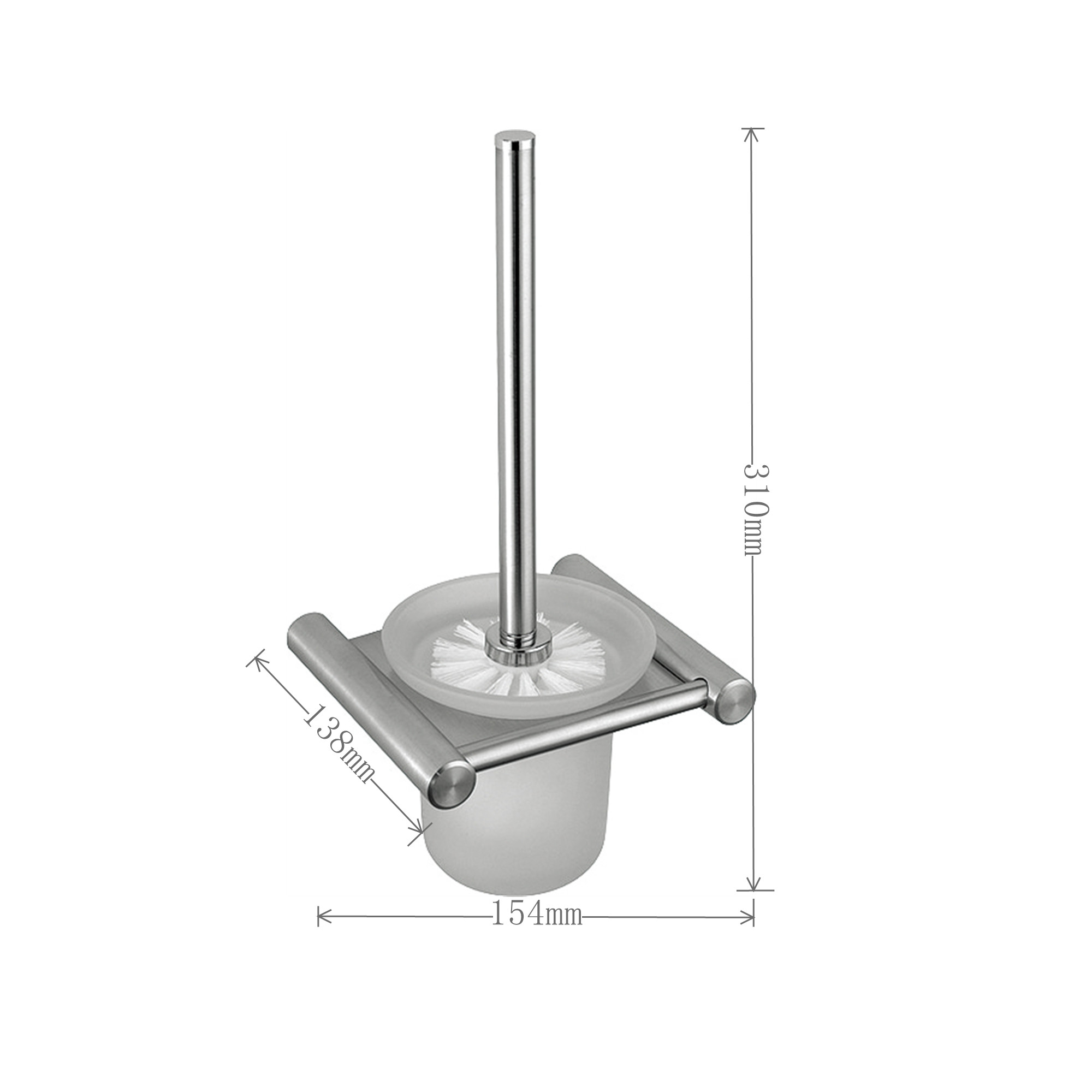 Mounted Satin Finish Toilet Brush Holder Stainless Steel Polished