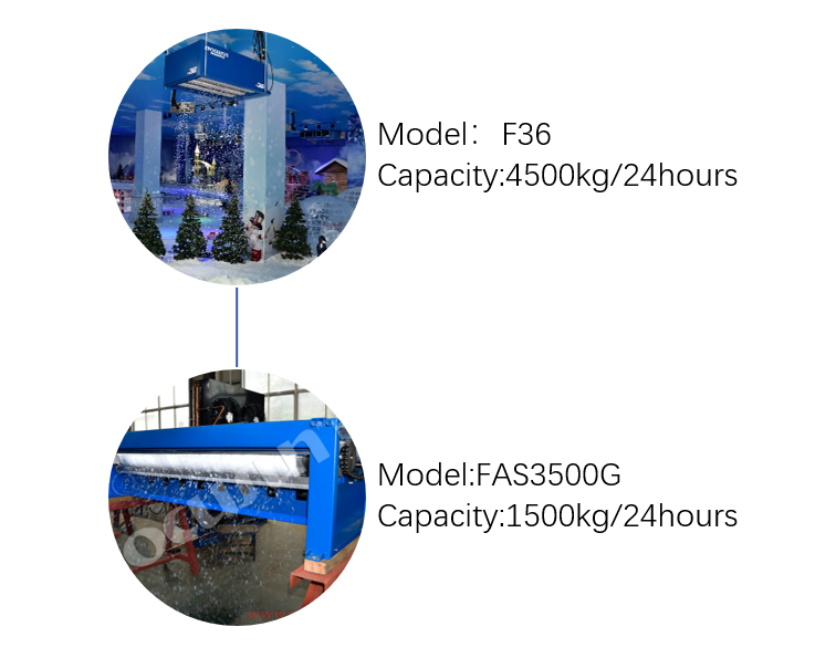 600kg Ice Storage Capacity Snow Making Machine for Creating Beautiful Snowflakes