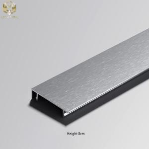 Quality Flat Brushed Aluminum Skirting Boards Profile 50mm 60mm 78mm wholesale