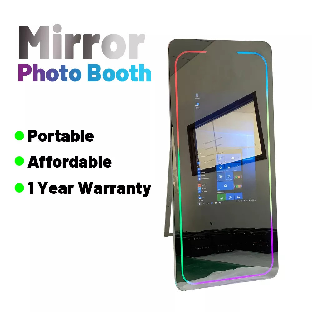 Wedding Magic Mirror Photobooth Selfie Machine Metal with LED light
