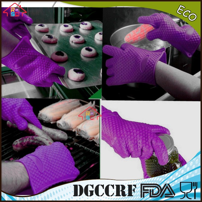 Amazon silicone cooking gloves BPA free Silicone glove Heat Resistant bbq grill glove