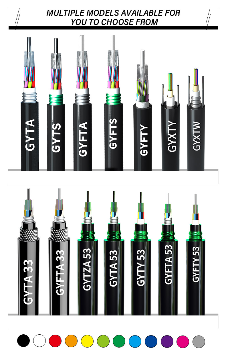 Customized Color PVC LSZH LSOH PE HDPE Jacket HXCOWO Fiber Optic Cable With Messenger