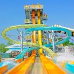 Large Water Park Equipment Fiberglass High Speed Combination Slides