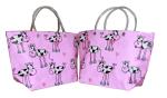 Eco-friendly Recyclable Flowers Purple PP Woven Shopping Bag With PVC Handle