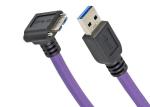 28AWG 6.8mm USB 3.0 Right Angle Male Cable With Recessed Screws